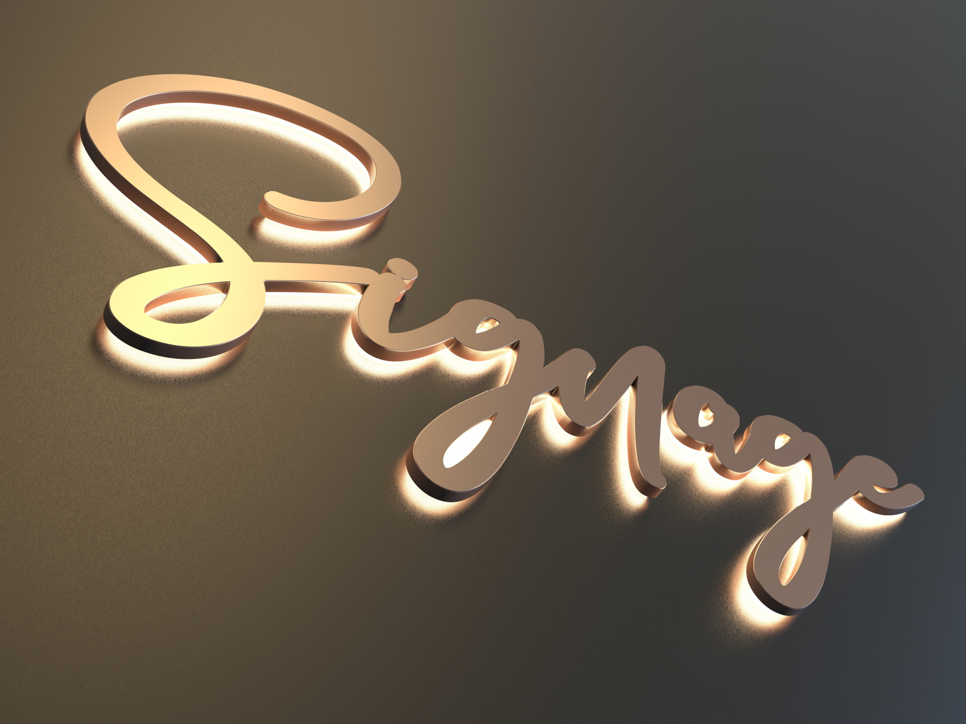 Lettres rétroéclairées en acier inoxydable